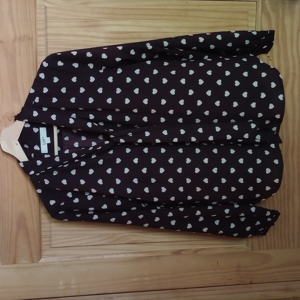 Loft blouse top long sleeve 100% polyester